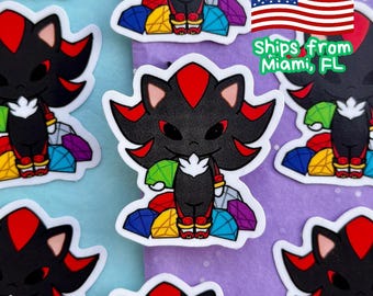 Dark Hedgehog Sticker, Ultimate Life Form Vinyl Decal, Chaos Control Laptop Sticker, Sonic Fan Gift, Dark Hedgehog Gamer Decal, Vinyl