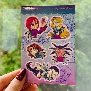 A6 4*6 cali. Magic Girls guardians vinyl sticker sheet | naklejki wodoodporne