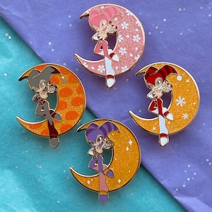 Nights moon glitter enamel pin | nights into dreams