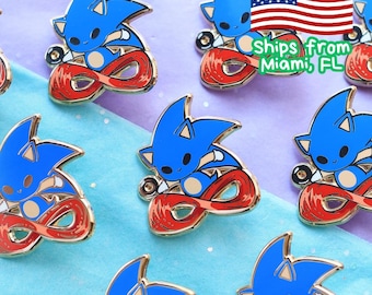 Blue hedgehog enamel pin | Blue Blur Accessory, Video Game Jewelry, Aesthetic Gamer Pin