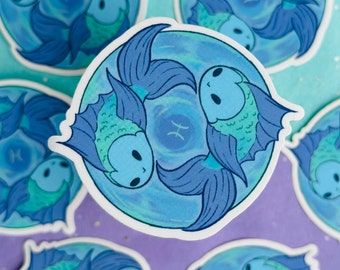 Pisces sticker | 2.5 in. | glossy finish | vinyl sticker | waterproof sticker | zodiac sticker | waterproof sticker