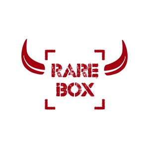 May include: Red graphic with the text "RARE BOX" inside a red square frame with red devil horns on either side.