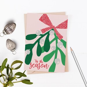 OFFRE | c'est la saison | sous le gui | Lot de 6 cartes de Noël | Carte de Noël moderne