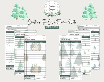 Christmas Cash Envelope Inserts | Budgeting Inserts | Cash Envelope Inserts | Printable Inserts | Cash Spending Log | Spending Tracker | A6