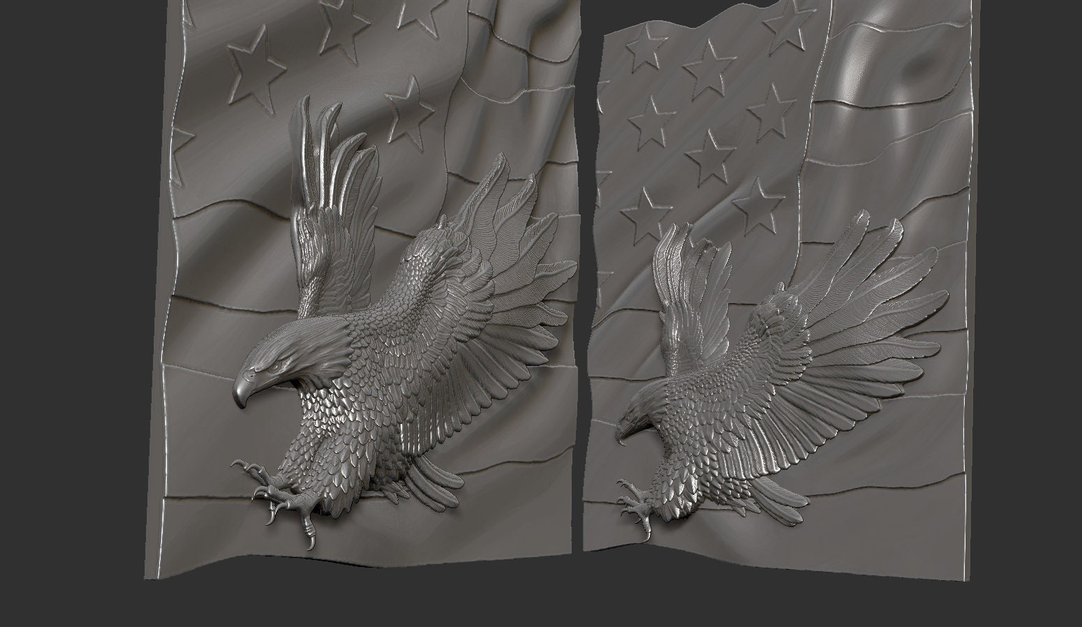 American Flag and Eagle Bas Relief 3d Stl Model Cnc or 3D Printer ...