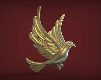 Dove bas-relief 3D STL Model for CNC Router or 3D Printer file