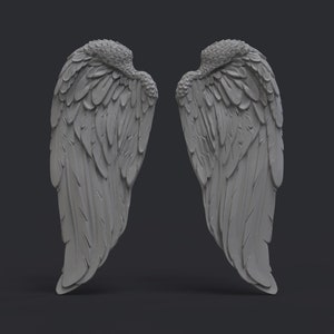 Angel Wings 3D STL Model for CNC Router 3D Printer Engraver Carving Machine Artcam Aspire CNC Files