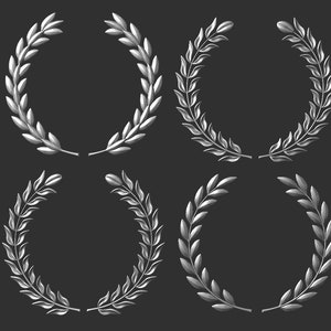Laurel Wreath 3D STL Model: CNC Router, Printer, Engraver Files