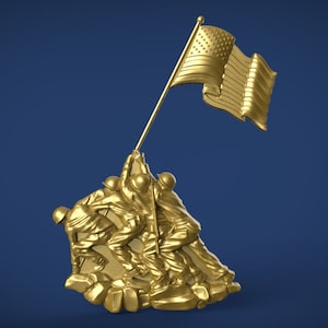Iwo Jima Tribute: American Marine Hero 3D STL Model for CNC