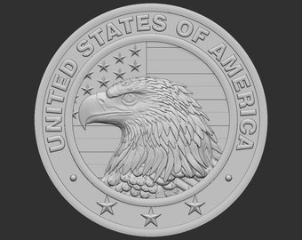 American Flag Eagle 3D STL Model | Patriotic Wall Art | CNC & 3D Print Digital File