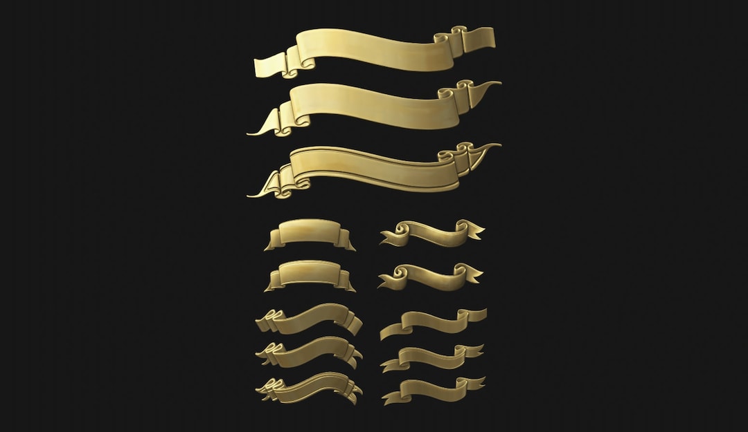 Ribbon Set 3D STL for CNC Router & 3D Printing | Wall Decor | Digital ...
