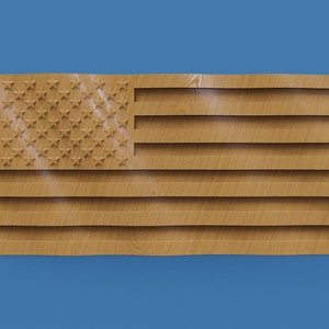 American Flag 3D STL Model for CNC Router Engraver Carving Machine Artcam Aspire CNC Files
