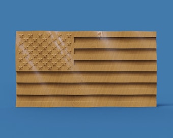 American Flag 3D STL Model for CNC Router/Printer