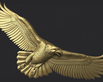 Modello 3D STL di un bassorilievo a forma di aquila per fresatrice CNC.