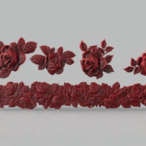 Rose Bas Relief 3D STL Model for CNC Router/Printer