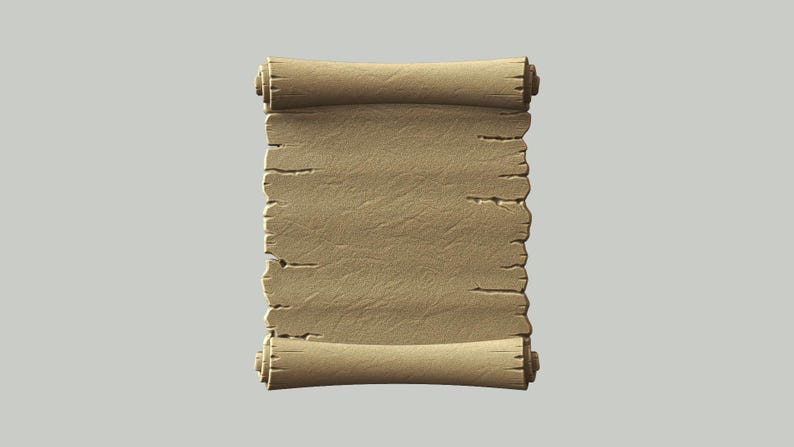 Ancient Parchment Scroll Relief - High-detail 3D Printable for CNC and ...