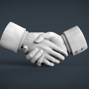 Puede incluir: Imagen en escala de grises de dos manos estrechándose, simbolizando un acuerdo o asociación. Las manos llevan puños de camisa blancos con detalles de gemelos. El fondo es de un gris oscuro sólido.