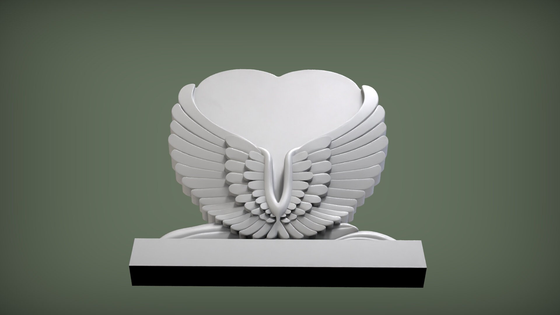Angel Wings and Heart Memorial 3d Stl Model Cnc and 3d Printer Files - Etsy