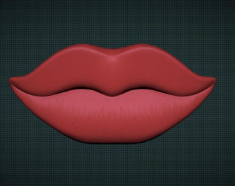 Figurine Lips 3D STL Model | Relief Sculpture | Artistic Decor | Cnc & 3d Print File