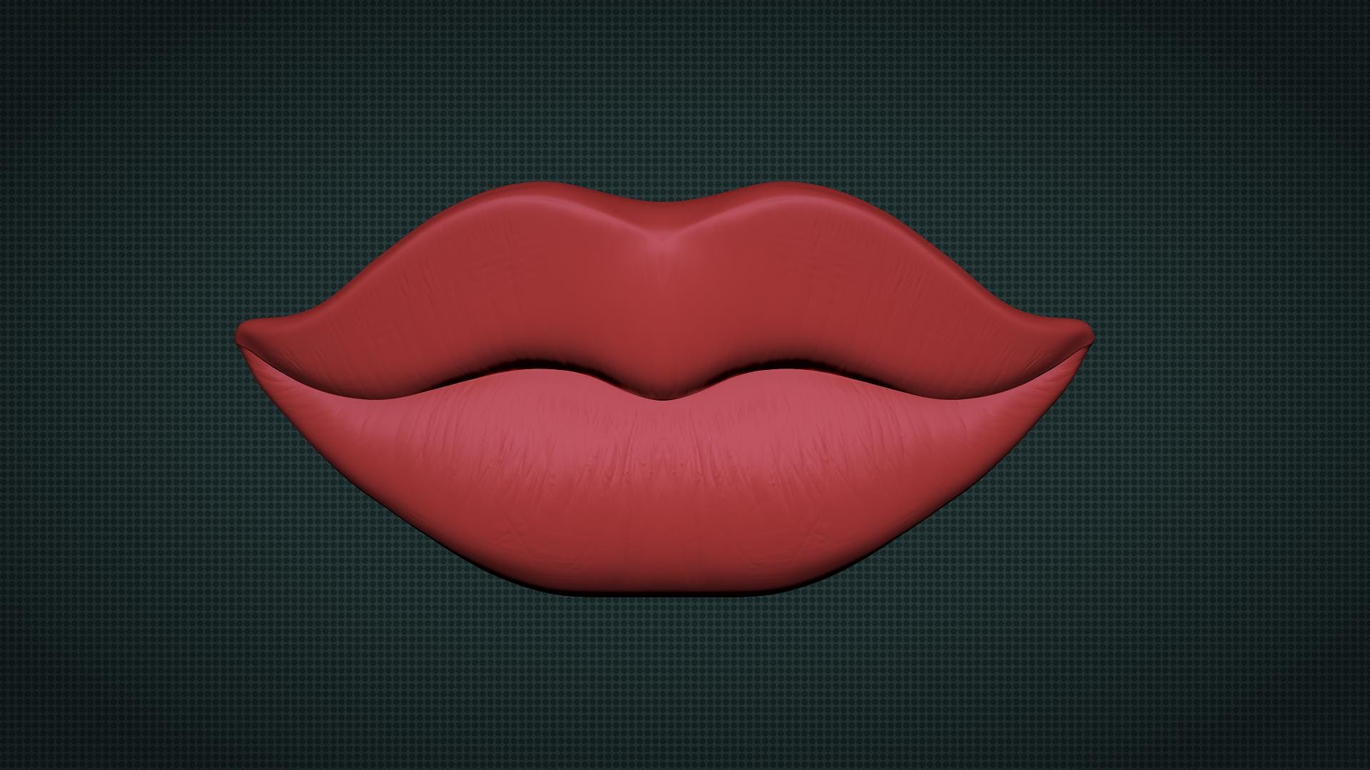 Figurine Lips 3D STL Model Relief Sculpture Artistic Decor Cnc & 3d Print File