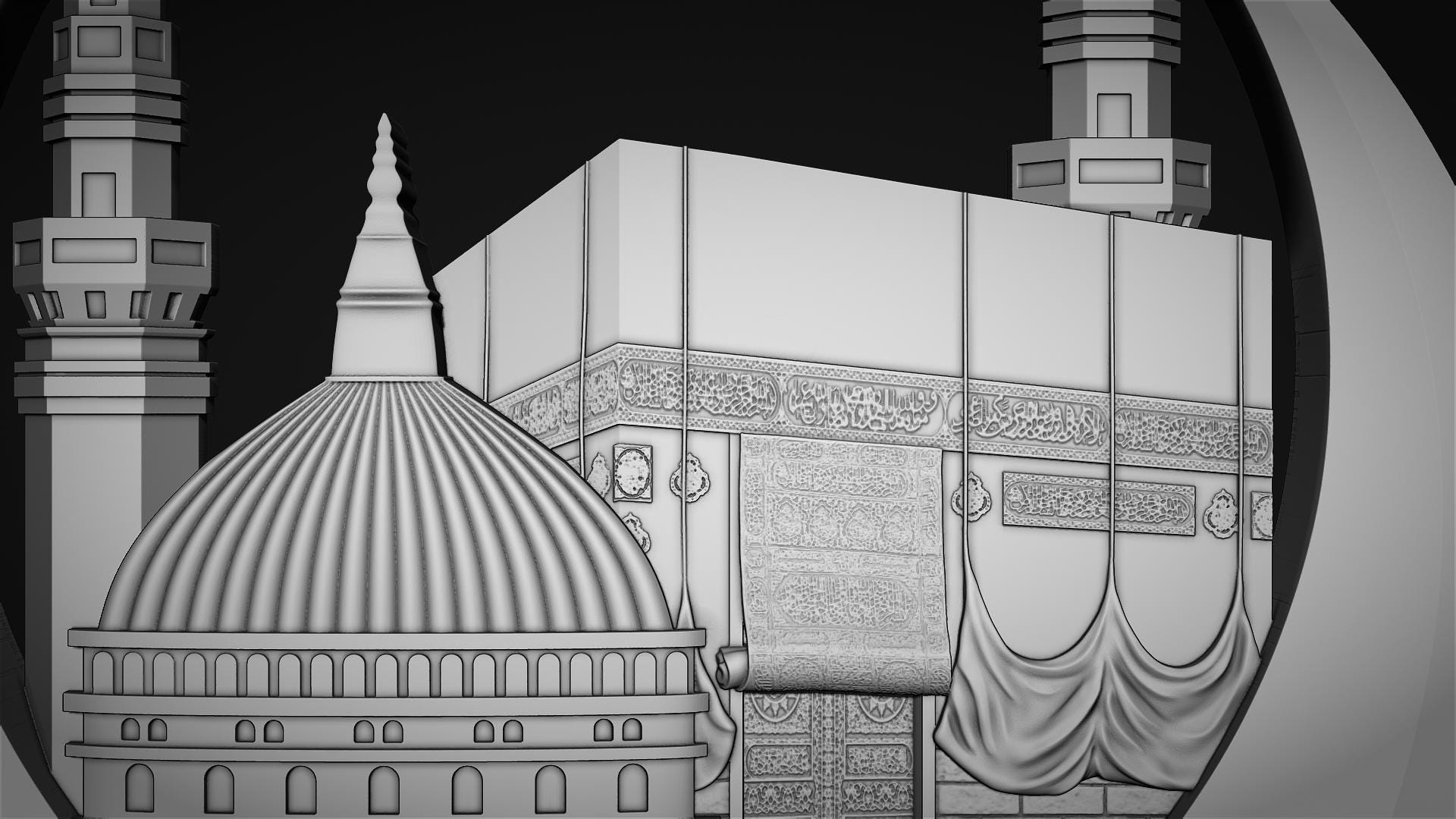 Mecca Medina Bas Relief 3D STL Model for CNC or 3D Printing - Etsy