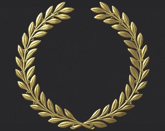 Laurel Wreath 3D STL Model: CNC Router, 3D Printer, Engraver