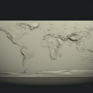 Modèle 3D STL en bas-relief de carte du monde pour routeur CNC, graveur, machine à sculpter, fichiers CNC Artcam Aspire