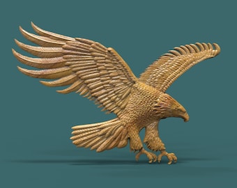 Eagle Bas Relief 3D STL Model: CNC Router/3D Printer File