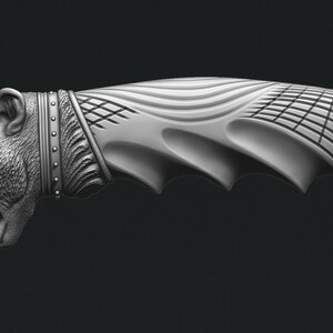 Puma Head Knife Handle 3D STL Model for CNC/3D Printer