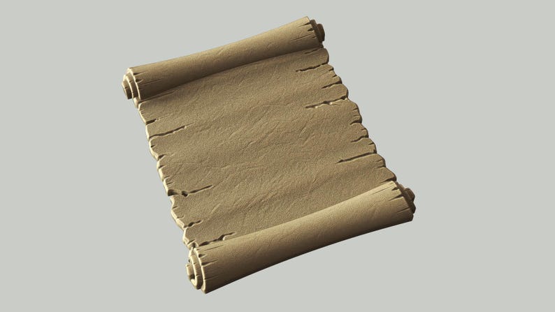 Ancient Parchment Scroll Relief - High-detail 3D Printable for CNC and ...