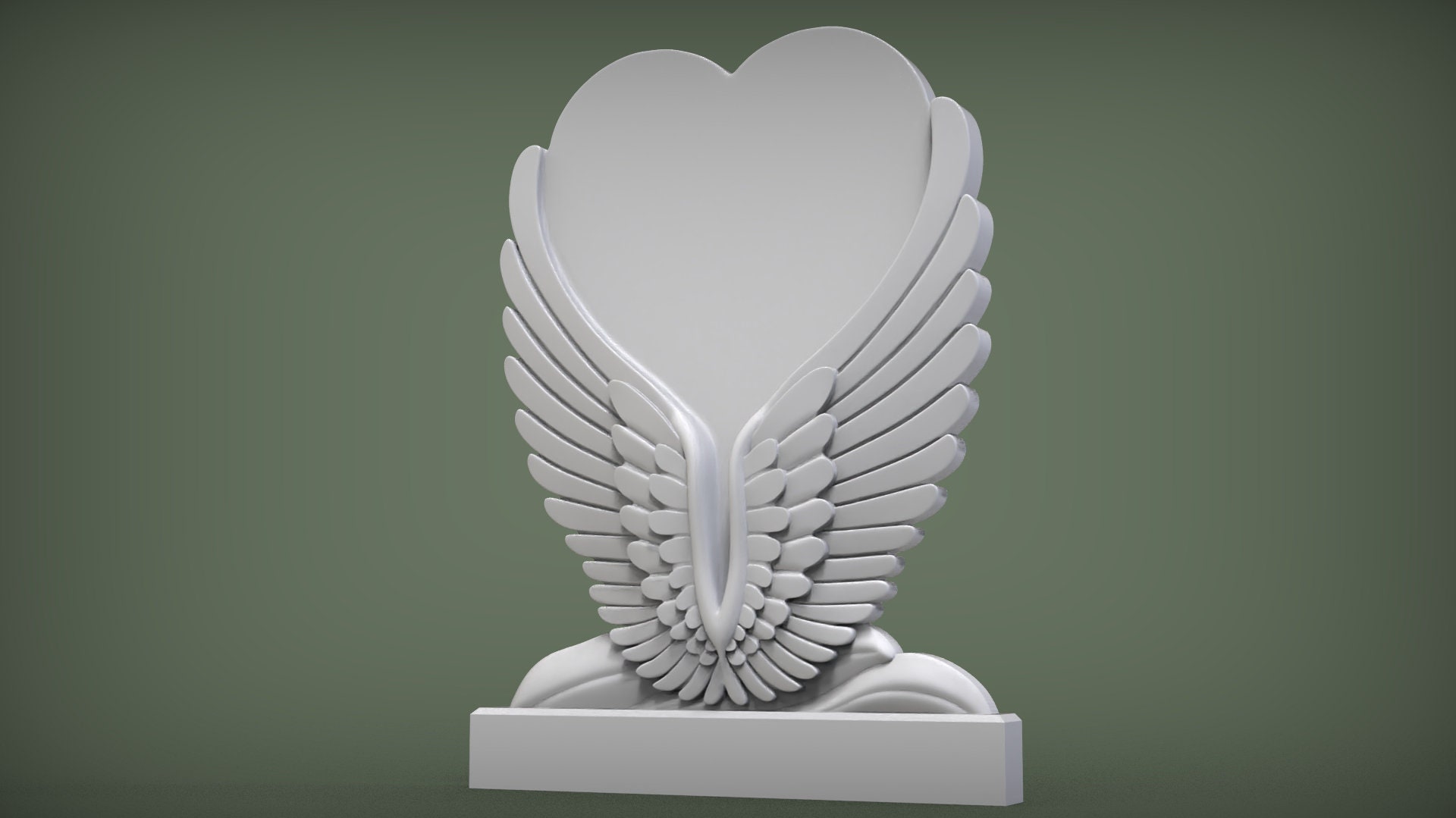 Angel Wings and Heart Memorial 3d Stl Model Cnc and 3d Printer Files - Etsy