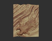 American Flag and Eagle bas relief 3d stl model Cnc or 3D printer Digital File