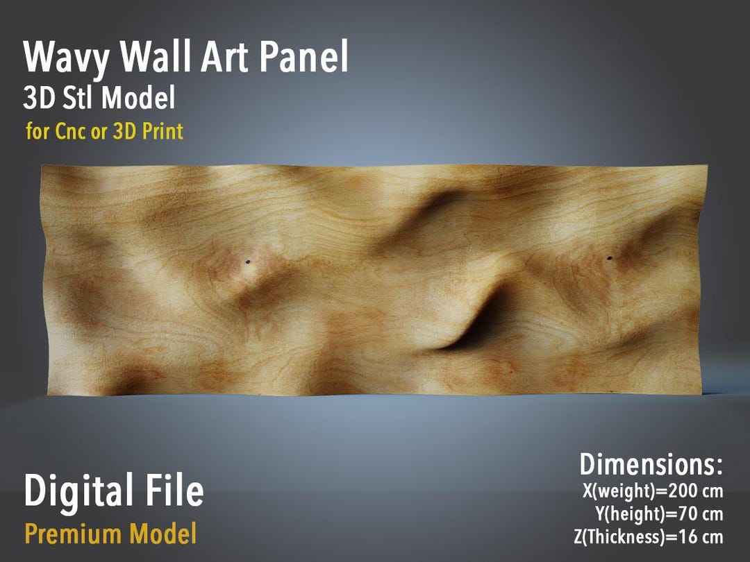 Wavy Wall Art Panel - 3D STL Model for CNC Router or 3D Printing ...