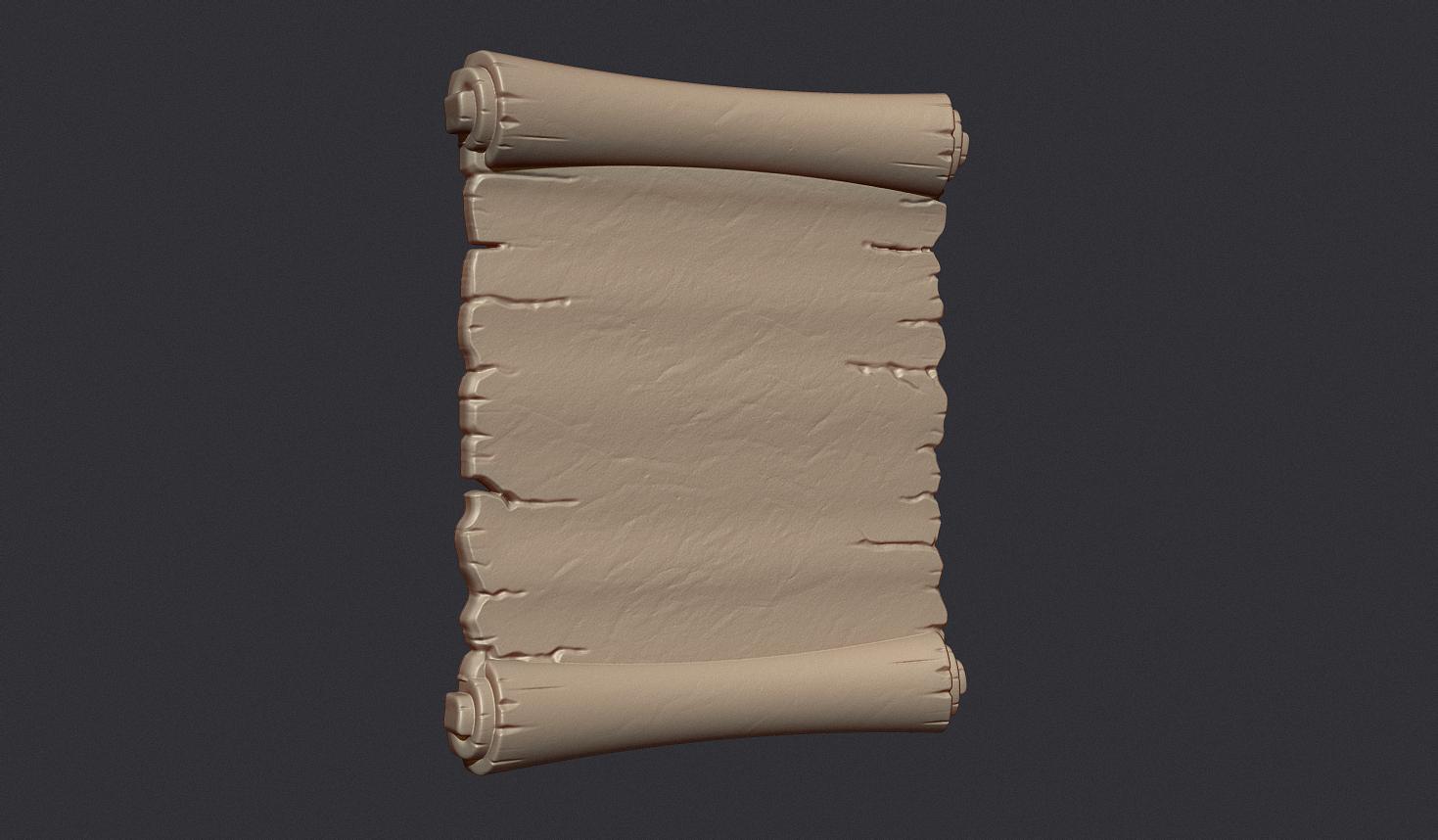 Ancient Parchment Scroll Relief - High-detail 3D Printable for CNC and ...