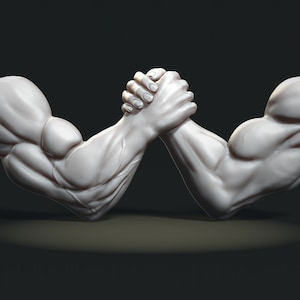 Arm Wrestling 3D STL Model for CNC Router and 3D Printer Digital Files