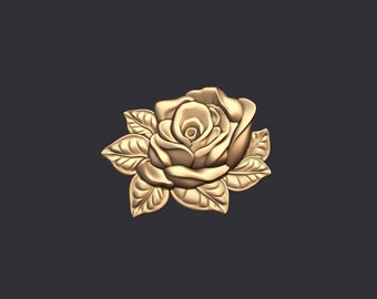 rose bas relief 3d stl model digital file for cnc and 3d printing