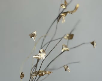 Edible Gold Wafer Paper Leaves, Wedding Cake Decor, 5 Branches