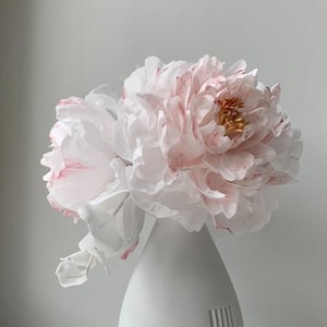 Carta da cialda Peonia rosa cipria per decorazione torta, Fiore di carta da cialda, Decorazione per torta di peonia commestibile, Fiore per torta nuziale
