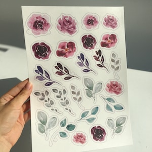 Mix of Watercolor Wafer Paper Flowers, 25 pcs, Edible Cake Topper