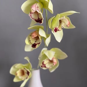 Wafer Paper Flower, Green Orchid for Cake Decoration, Сymbidium Orchid, Wedding Cake Topper, Edible Cake Decoration