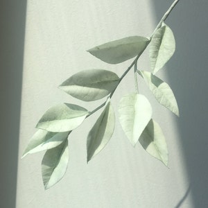 Wafer Paper Pale Green Leaves, 1 branch of Edible Wafer Paper Leaves for Cake Decoration, Wedding Cake Topper