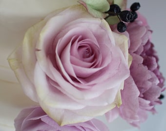 Wafelpapier roze roos voor taartdecoratie