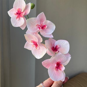 Wafer Paper Flower, Pink Orchid Flower for Cake Decoration, Edible Cupcake Topper, Wedding Cake Decoration