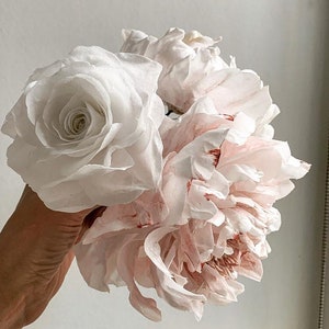 Rosa di carta ostia bianca per decorazione di torte, fiore di carta ostia, topper per torta di rose commestibili, fiore per torta nuziale