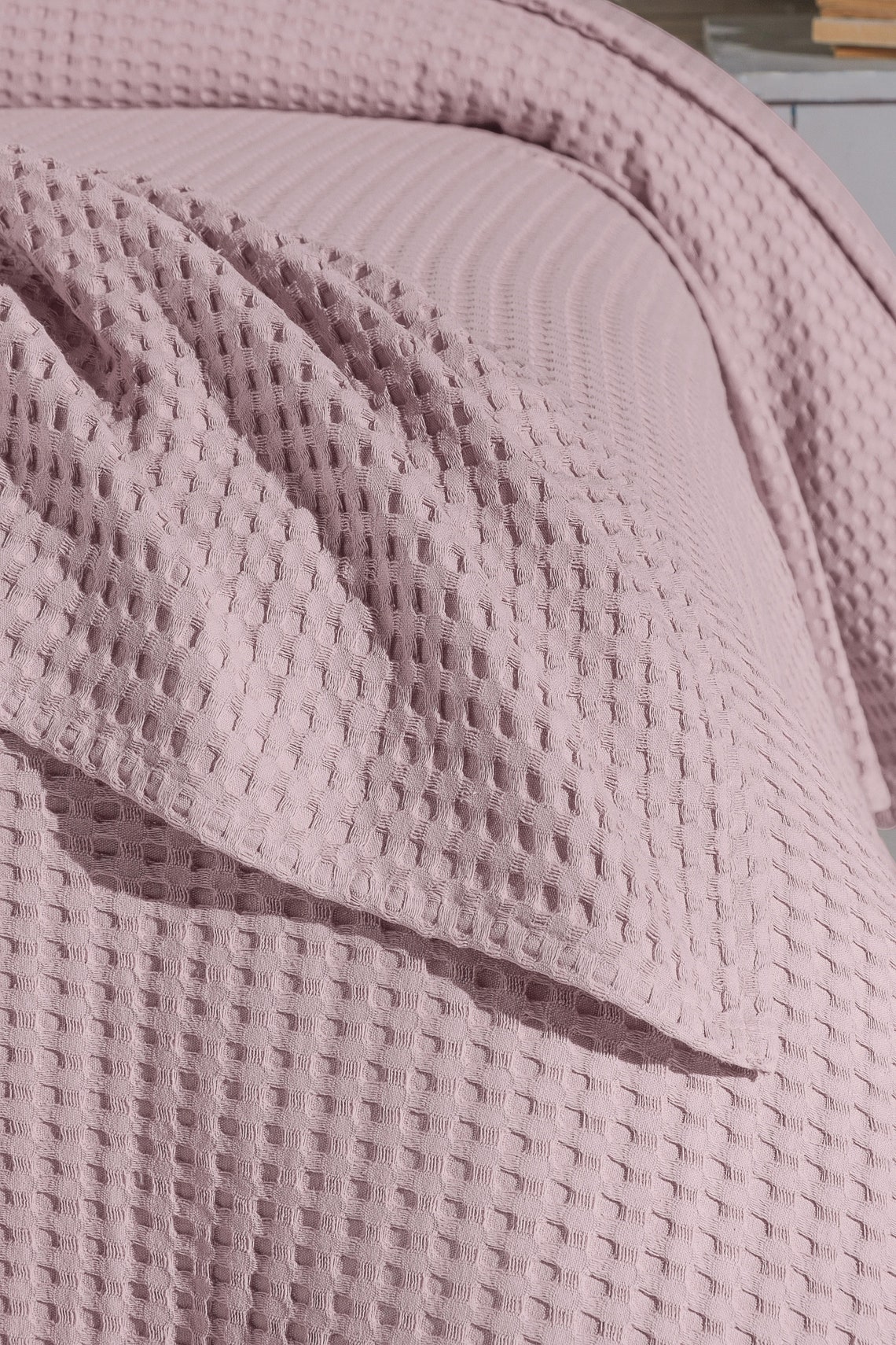 Waffle Bamboo Blanket Cotton Waffle Weave Blanket King Size Etsy