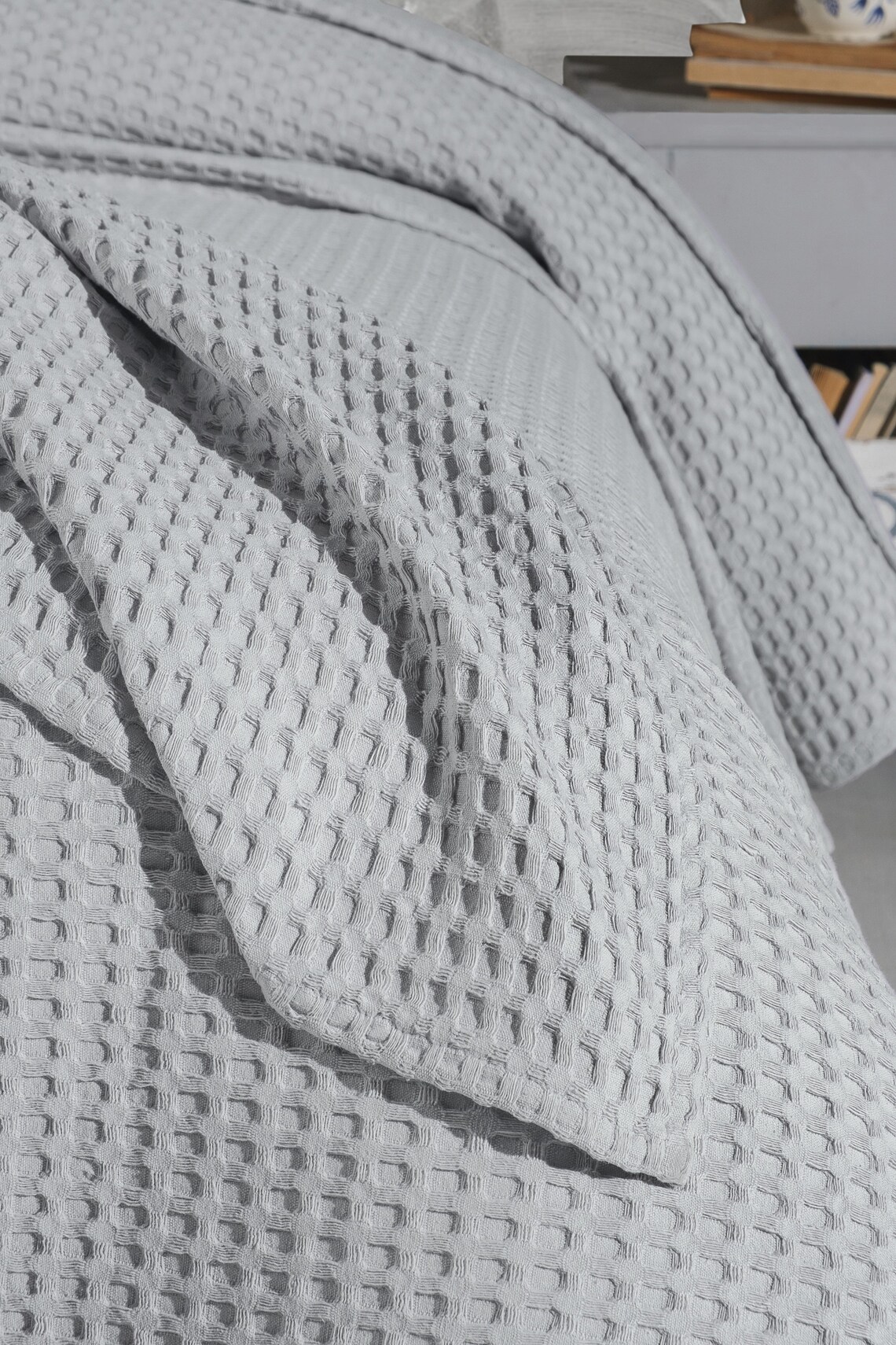 Waffle Bamboo Blanket Cotton Waffle Weave Blanket King Size Etsy