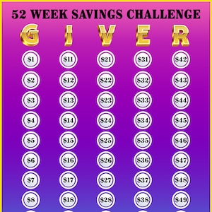 52 Week Saving Challenge Tracker