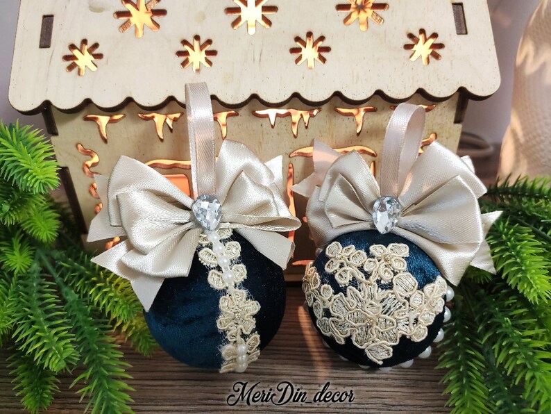 Christmas Ornaments Handmade Unique Christmas Ornaments Set Christmas Tree Vintage Christmas Shabby Chic Christmas Ornament