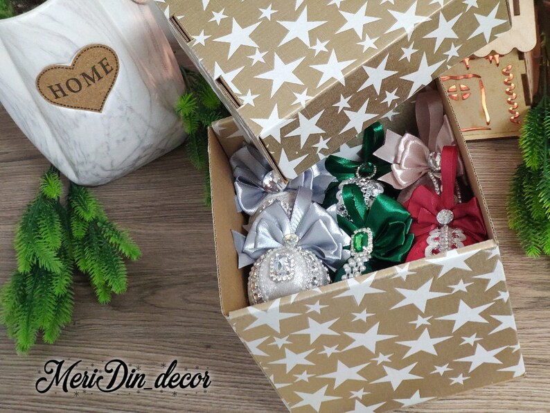 Christmas Ornaments Handmade Unique Christmas Ornaments Set Christmas Tree Vintage Christmas Shabby Chic Christmas Ornament