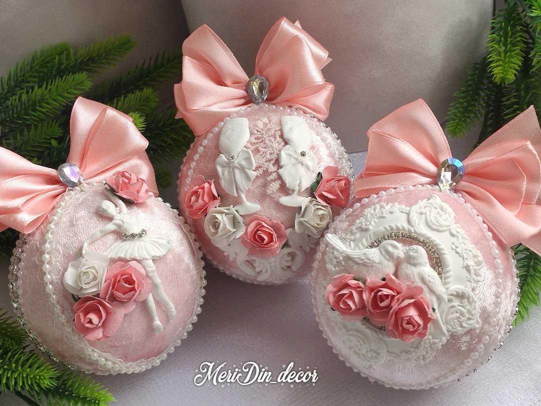 Coral Christmas Ornaments 